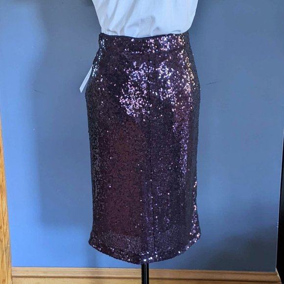 Liz Clairborne Sequined Pencil Skirt Purple Small NWT - Picture 6 of 10